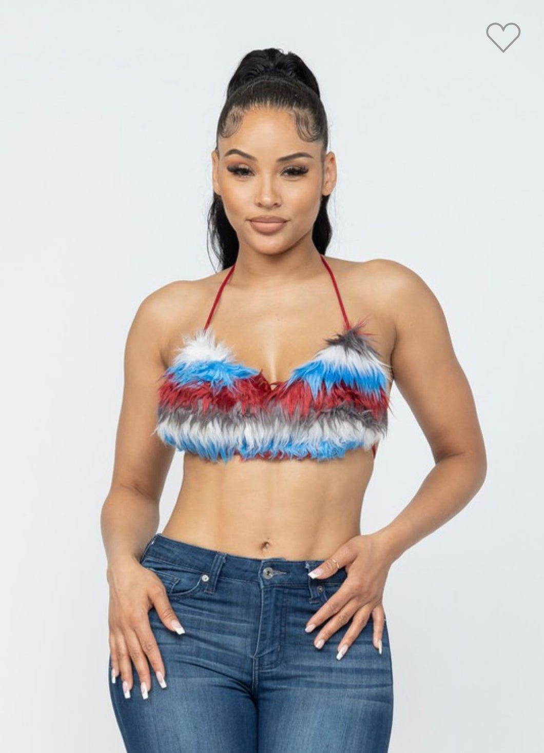 Furry cloud blue top